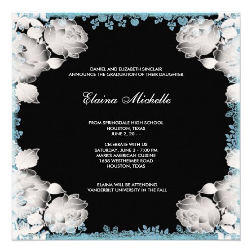 Pink and Teal Blue Girls Photo Graduation Personalized Announcements
