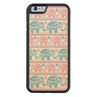 Pink And Teal Ethnic Elephant Pattern