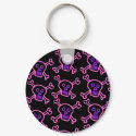Pink and Violet Skull and Crossbones keychains