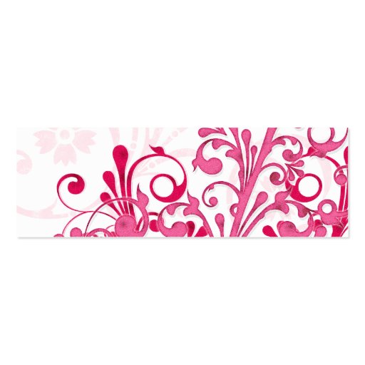 Pink and White Abstract Floral Favour Tags Business Card (back side)