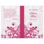 Pink and White Abstract Floral Wedding Program Custom Flyer