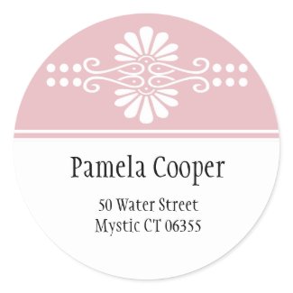 Pink And White Address Label Stickers sticker