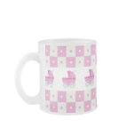 Pink and White Baby Carriage Frosted Glass Mug Pink and White Baby Carriage Frosted Glass Mug