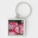 Pink and White Begonia Key Chains