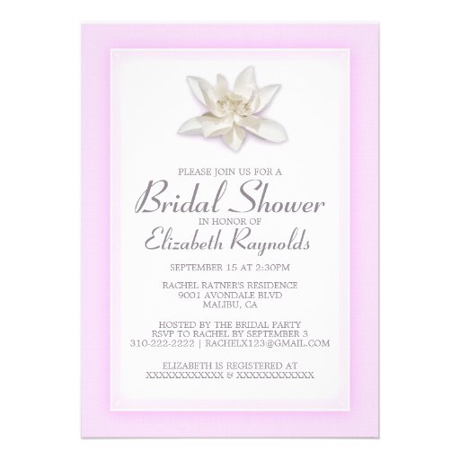 Pink and White Bridal Shower Invitations