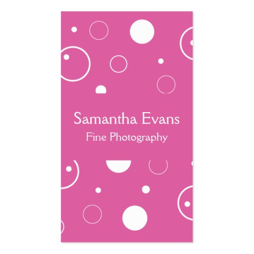 Pink and White Bubbles Business Card