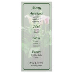 Pink and White Calla Lillies Wedding Menu Custom Rack Card