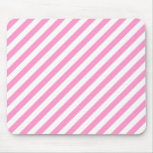 Pink and White Candy Stripes. Mousepads
