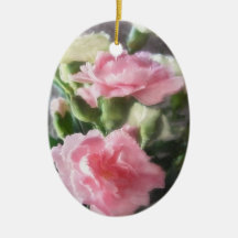 Pink and White Carnations 1 Christmas Ornaments