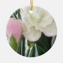 Pink and White Carnations 2 Ornaments