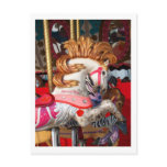Pink and white carousel horse photograph fair post cards