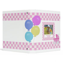 Pink and White Carriage Baby Binder by SayItNow Pink and White Carriage Baby Binder
