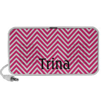 Pink and White Chevron Doodle Speakers speakers
