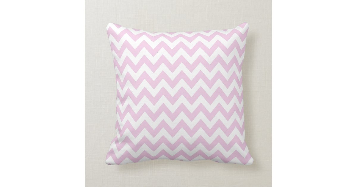 Pink and White Chevron Monogram Nursery Pillow Zazzle