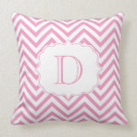Pink and White Chevron Pattern Monogram pillows