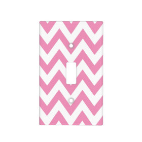 Pink and White Chevron Pattern Switch Plate Cover