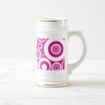 Pink and White Circle Pattern Coffee Mug