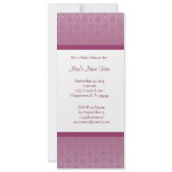 Pink and White Damask Baby Shower Invitations invitation