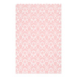Pink and White Damask Craft Paper Stationery Design