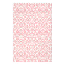 Pink and White Damask Craft Paper stationery