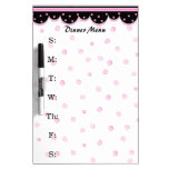Pink and White Dinner Menu Dry Erase Board