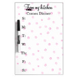Pink and White Dinner Planning Dry Erase Board