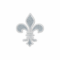 Pink and White Fleur De Lis Embroidered Shirt embroidered shirts