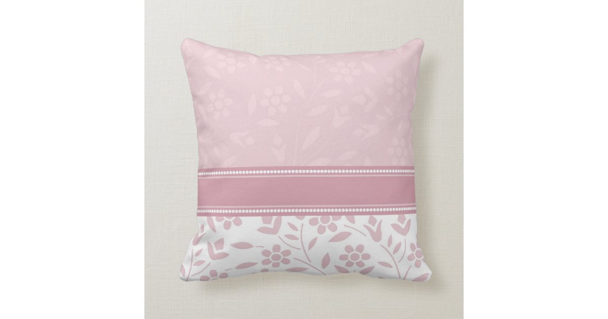 Pink and White Floral Decorative Pillow Zazzle