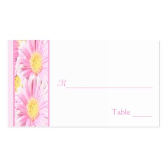 Pink and White Floral Placecards Business Card Template