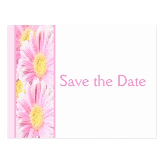 Pink and White Floral Save the Date Postcard