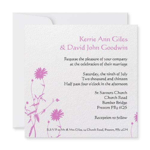Pink Floral Wedding Invitations
