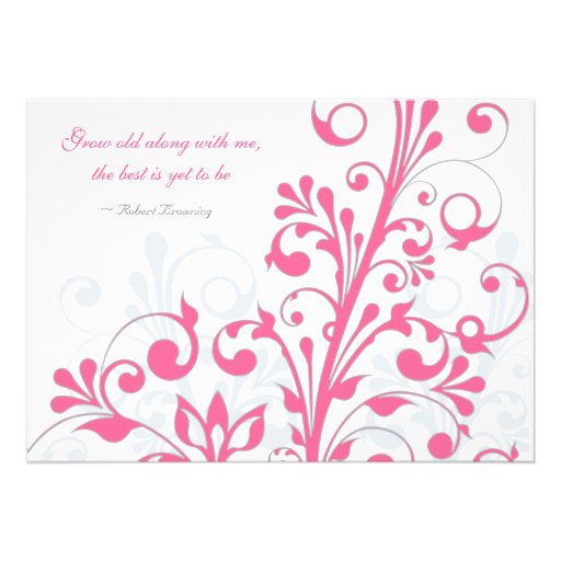 Pink and White Floral Wedding Invitation
