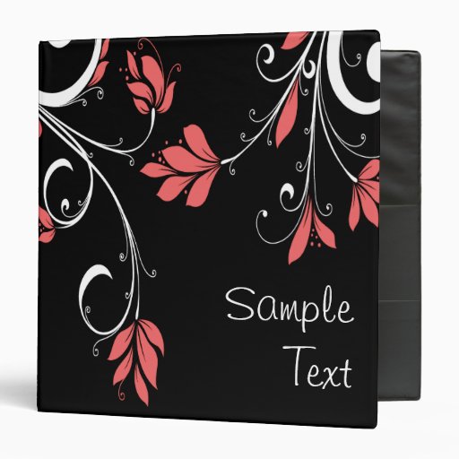 Pink and White Flowers Binders