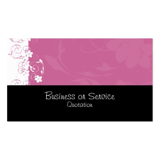 Pink and White Flowers Business Cards (back side)