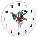 Pink and White Fuschia Wall Clock