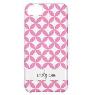 Pink and White Geometric Pattern iPhone 5C Cases