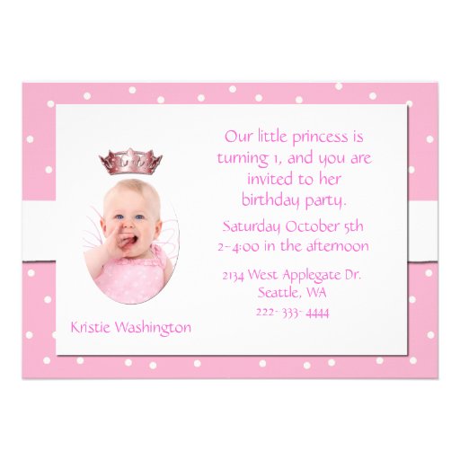 Pink and White Girl's Birthday Party Invitation