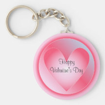 Pink and white heart key chains