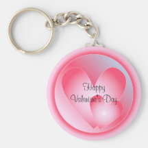 Pink and white heart keychains
