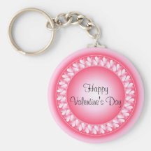 Pink and white hearts key chains