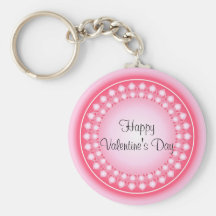 Pink and white hearts key chains