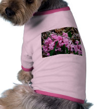Pink and White Hyacinth Flowers Doggie Shirt