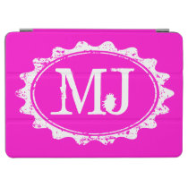 Pink and white monogram magnetic iPad air case iPad Air Cover at  Zazzle