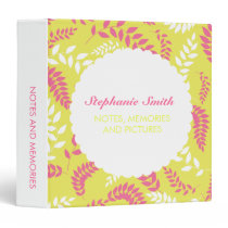Pink and White on Apple Green Foliage Binder binders