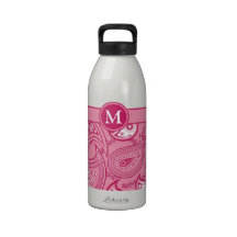 Pink and White Paisley Drinking Bottles