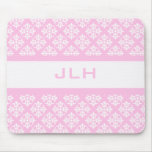Pink and White Patterned Mousepad