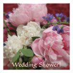 Pink and White Peonies Personalized Invitations