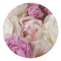 Pink and White Peonies Wedding Stickers stickers