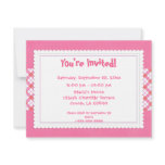 Pink and White Plaid Party Invite