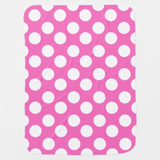 Pink and White Polka Dot Baby Blanket | Zazzle